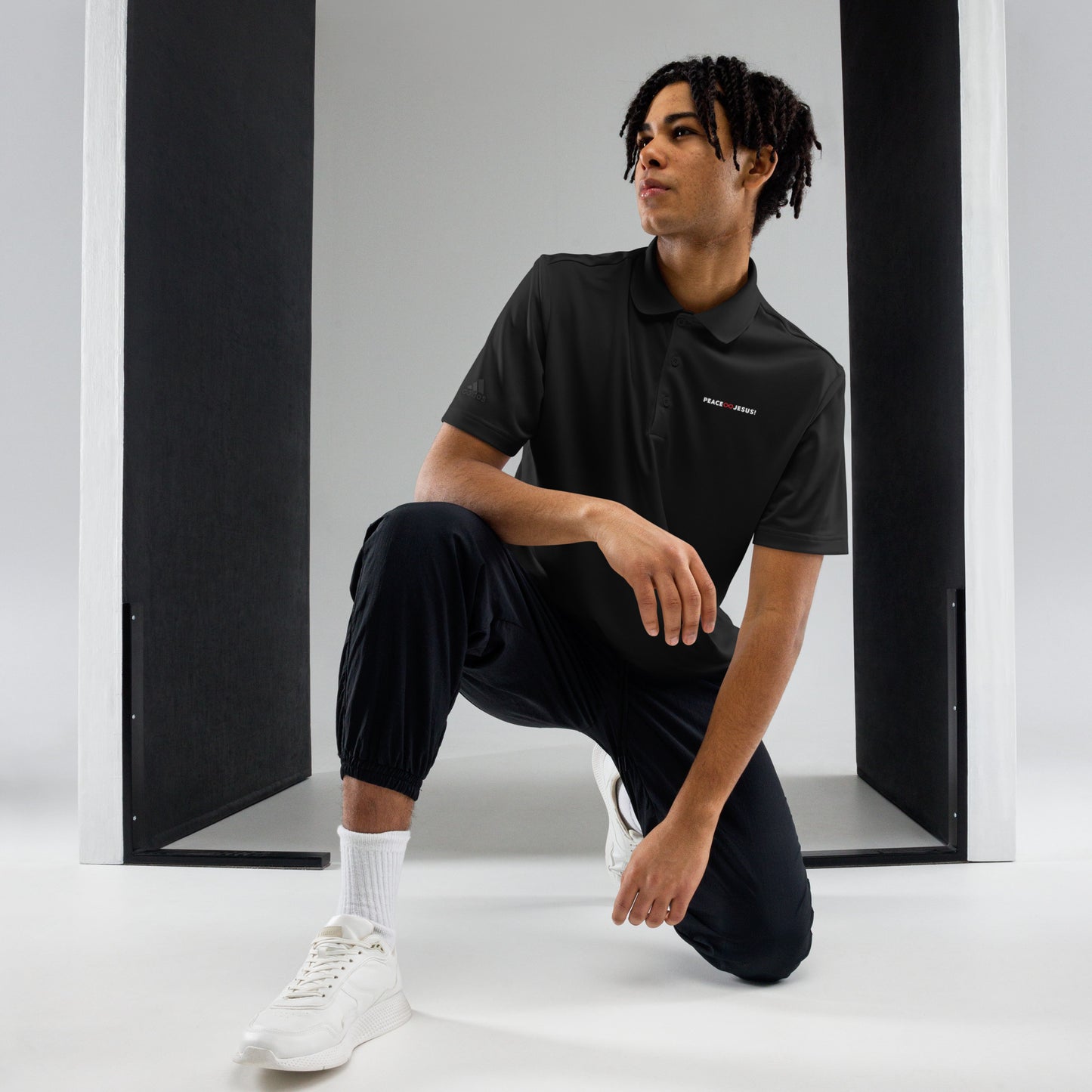 Peace Jesus (w/Infinity Symbol) - adidas Premium Polo Shirt