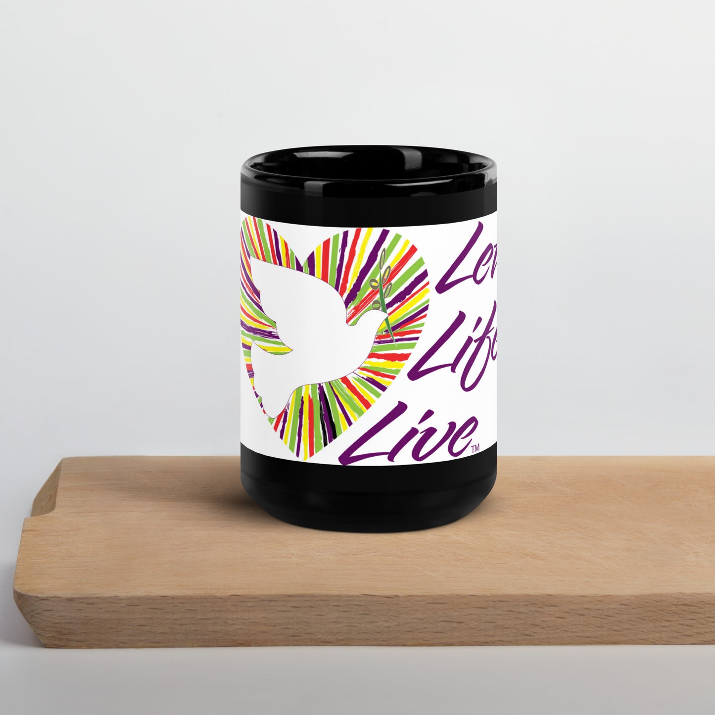 Let Life Live Black Glossy Mug